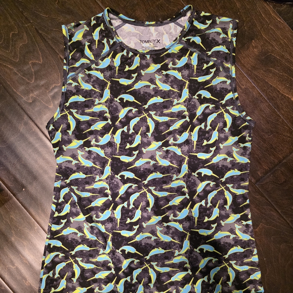 TomboyX Dolphin Pattern Sleeveless Top